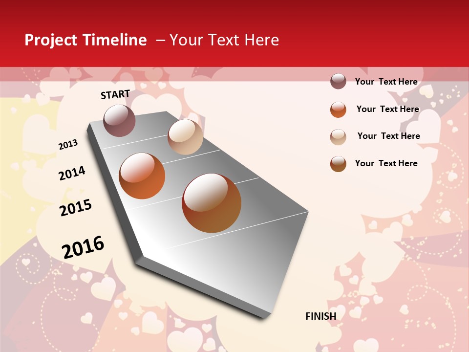 A Red And Yellow Background With A White Heart On It PowerPoint Template