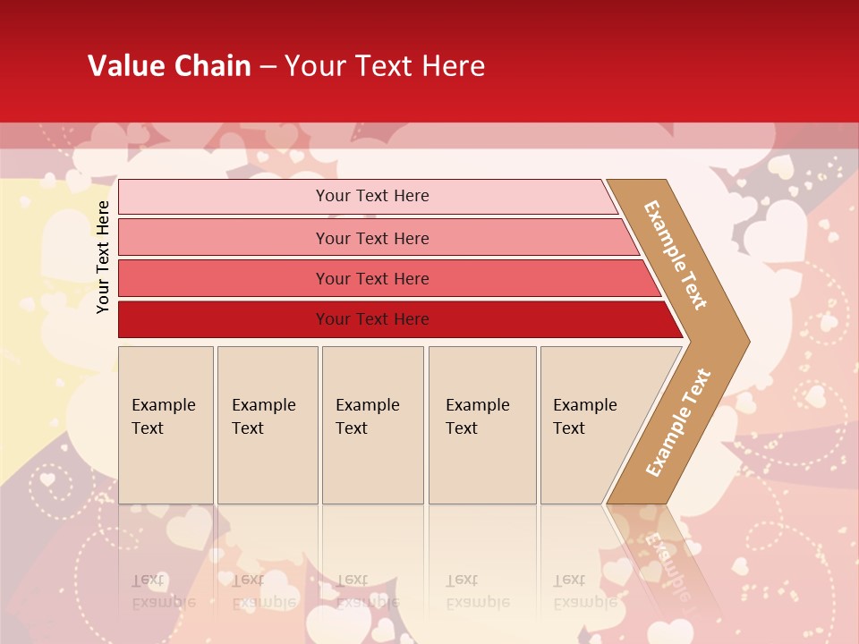 A Red And Yellow Background With A White Heart On It PowerPoint Template