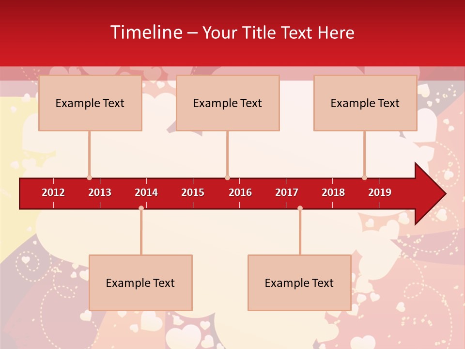 A Red And Yellow Background With A White Heart On It PowerPoint Template