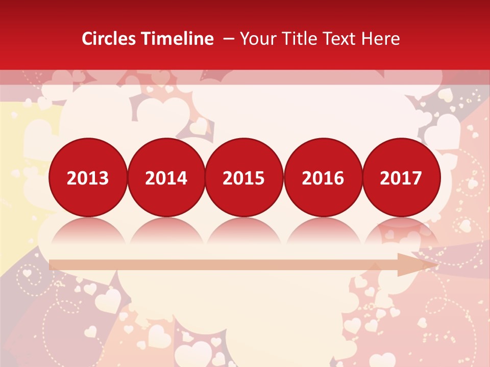 A Red And Yellow Background With A White Heart On It PowerPoint Template