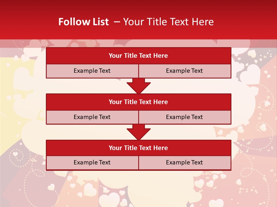 A Red And Yellow Background With A White Heart On It PowerPoint Template