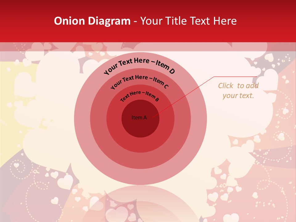 A Red And Yellow Background With A White Heart On It PowerPoint Template