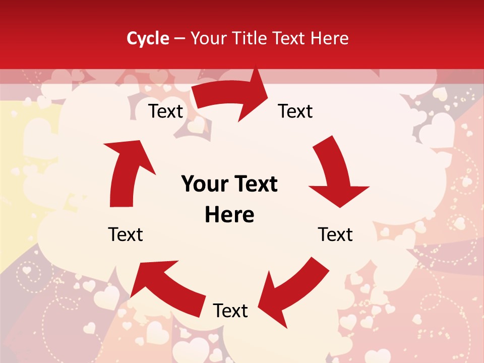 A Red And Yellow Background With A White Heart On It PowerPoint Template