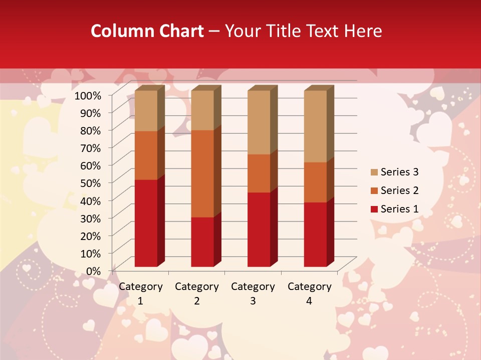 A Red And Yellow Background With A White Heart On It PowerPoint Template