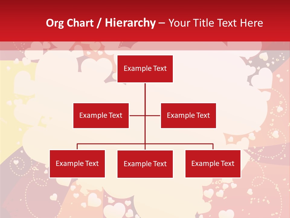 A Red And Yellow Background With A White Heart On It PowerPoint Template