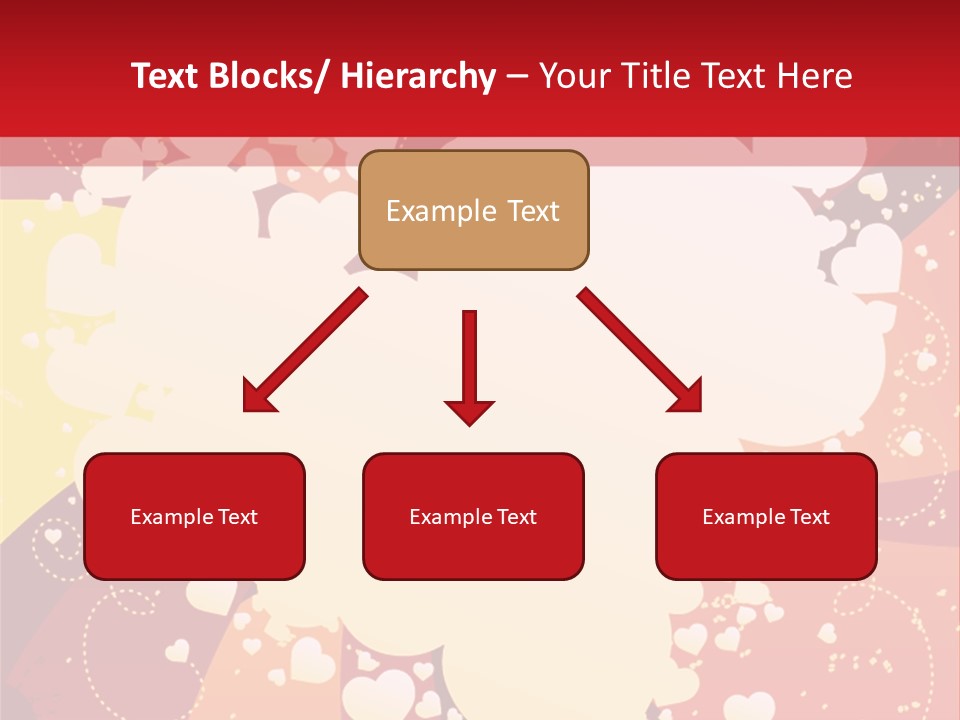 A Red And Yellow Background With A White Heart On It PowerPoint Template