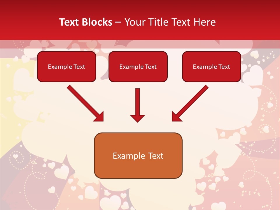 A Red And Yellow Background With A White Heart On It PowerPoint Template