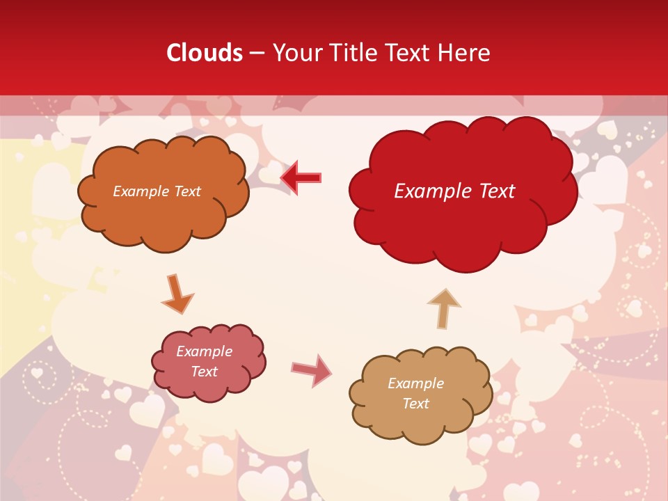 A Red And Yellow Background With A White Heart On It PowerPoint Template