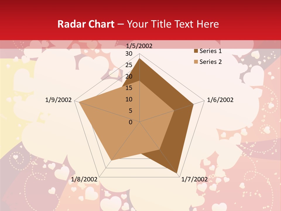A Red And Yellow Background With A White Heart On It PowerPoint Template