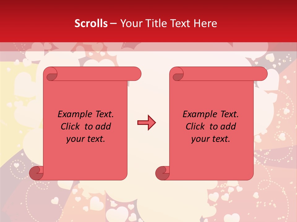 A Red And Yellow Background With A White Heart On It PowerPoint Template