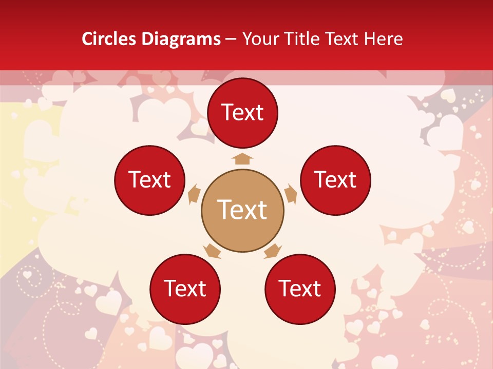 A Red And Yellow Background With A White Heart On It PowerPoint Template