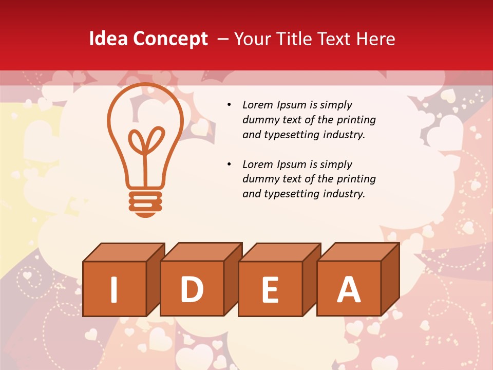 A Red And Yellow Background With A White Heart On It PowerPoint Template