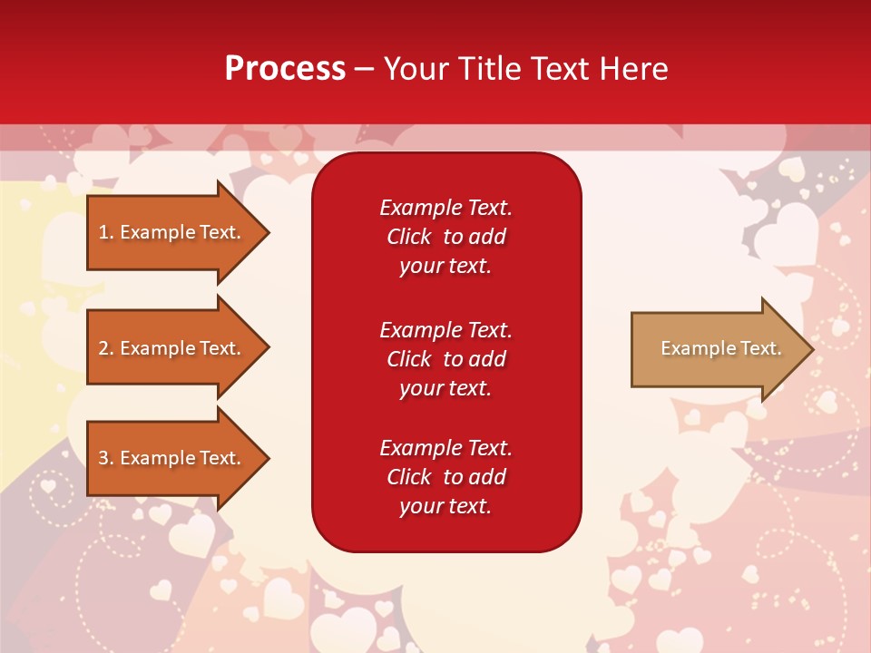 A Red And Yellow Background With A White Heart On It PowerPoint Template