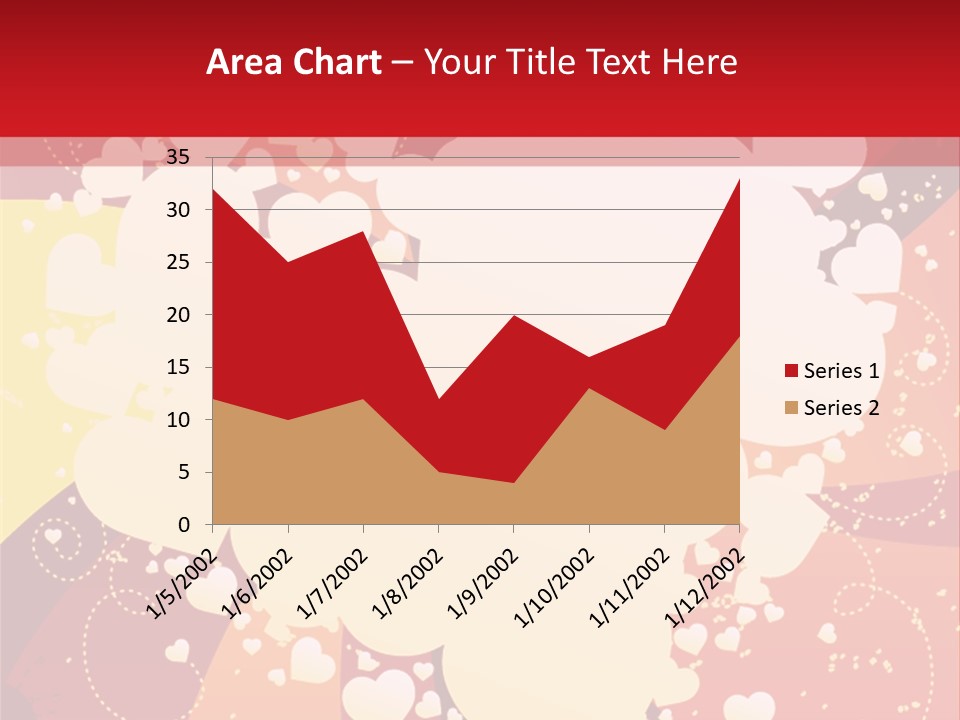 A Red And Yellow Background With A White Heart On It PowerPoint Template