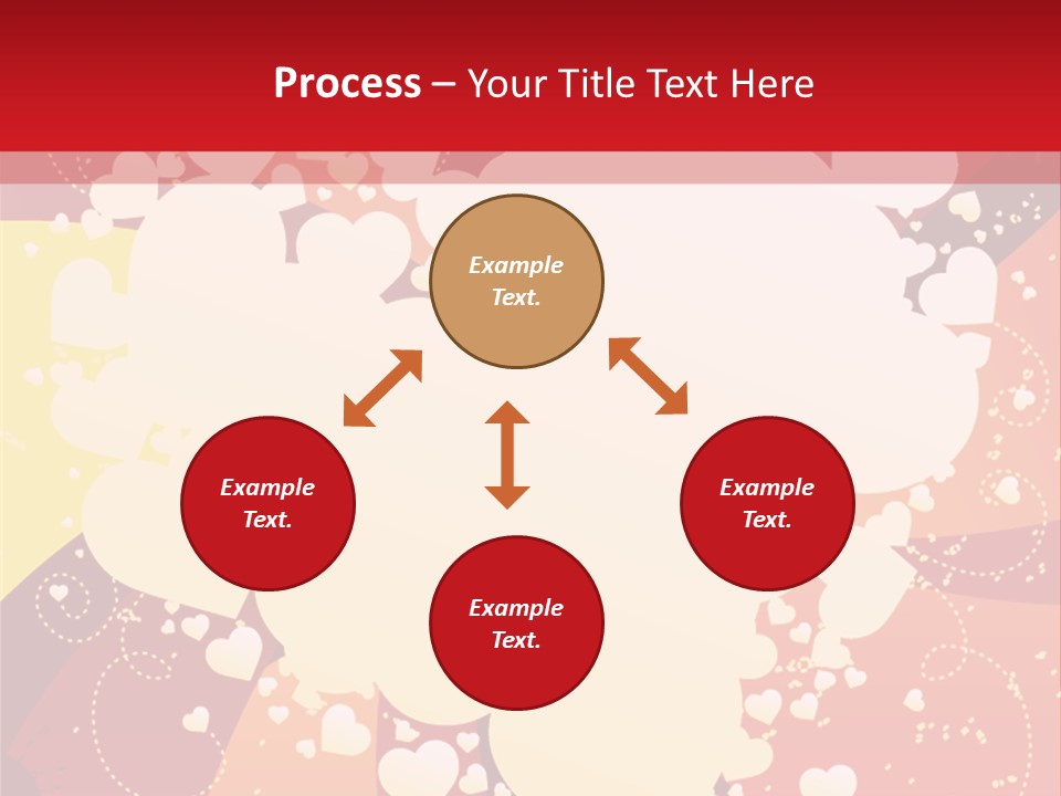 A Red And Yellow Background With A White Heart On It PowerPoint Template