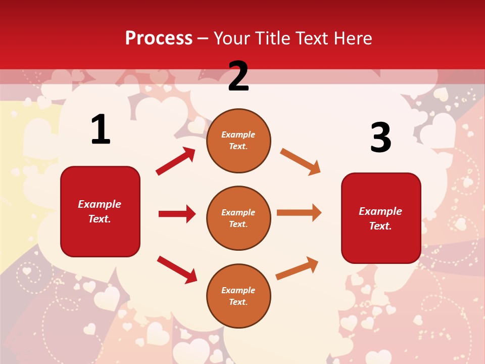 A Red And Yellow Background With A White Heart On It PowerPoint Template