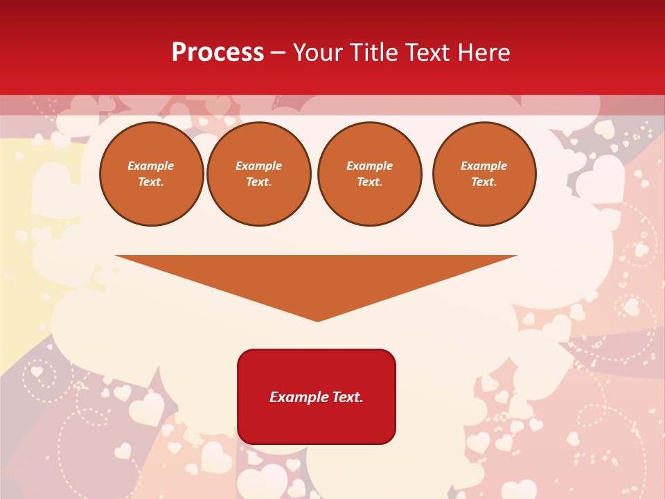 A Red And Yellow Background With A White Heart On It PowerPoint Template