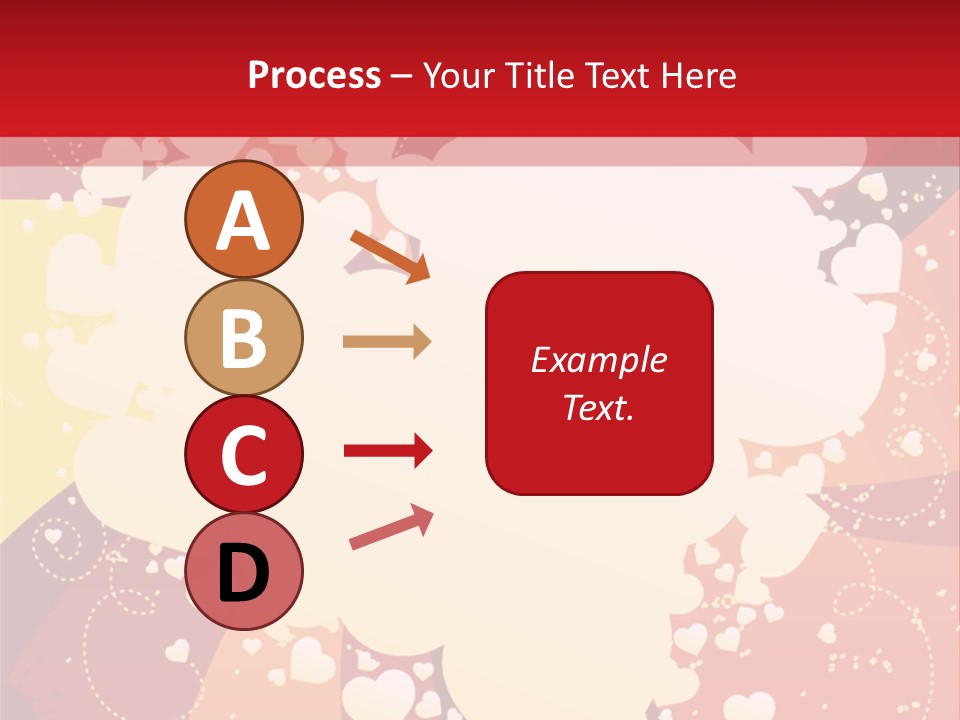 A Red And Yellow Background With A White Heart On It PowerPoint Template