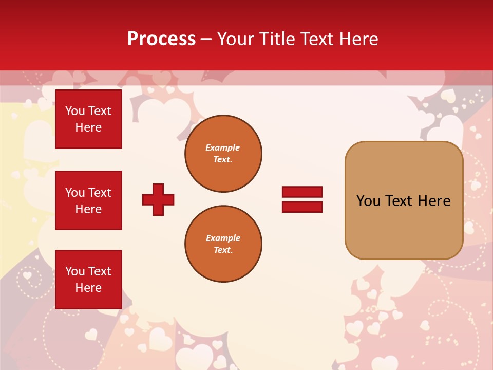 A Red And Yellow Background With A White Heart On It PowerPoint Template