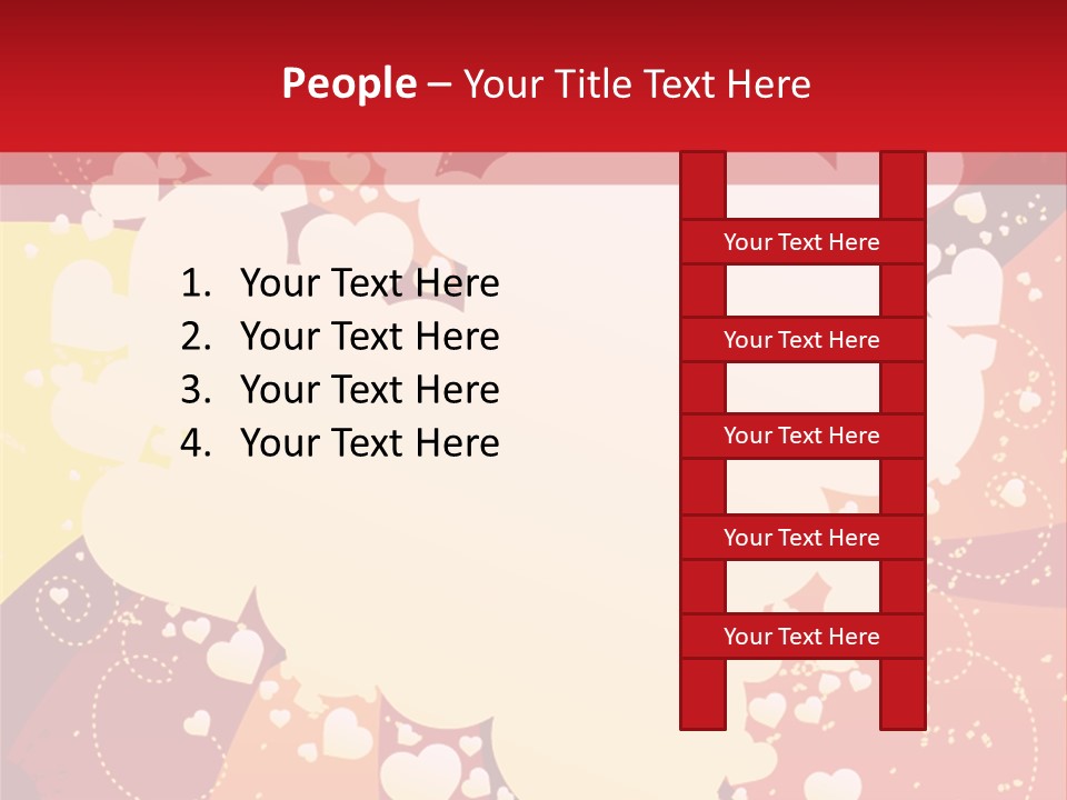 A Red And Yellow Background With A White Heart On It PowerPoint Template