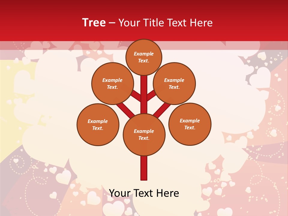 A Red And Yellow Background With A White Heart On It PowerPoint Template