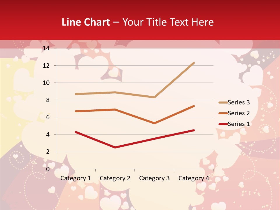 A Red And Yellow Background With A White Heart On It PowerPoint Template