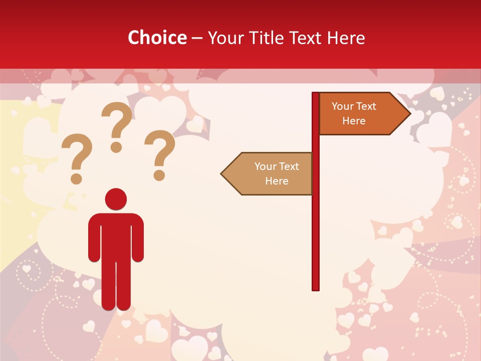 A Red And Yellow Background With A White Heart On It PowerPoint Template