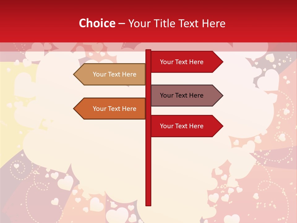 A Red And Yellow Background With A White Heart On It PowerPoint Template