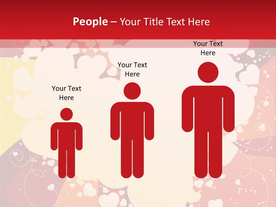 A Red And Yellow Background With A White Heart On It PowerPoint Template