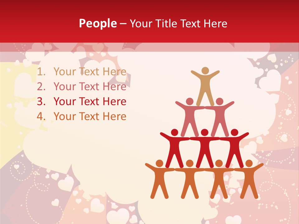 A Red And Yellow Background With A White Heart On It PowerPoint Template