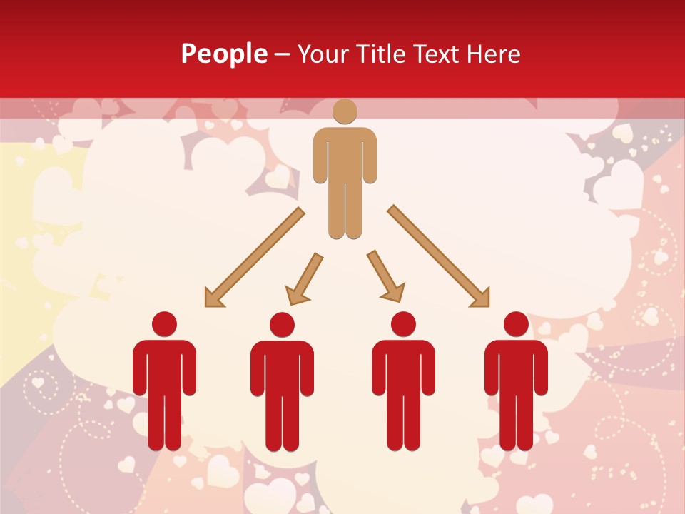 A Red And Yellow Background With A White Heart On It PowerPoint Template