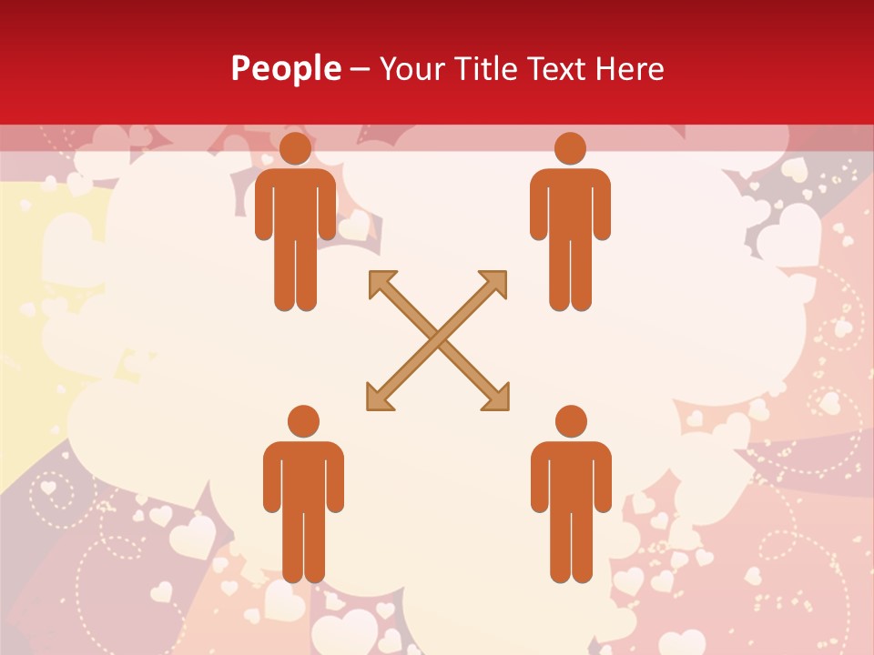 A Red And Yellow Background With A White Heart On It PowerPoint Template