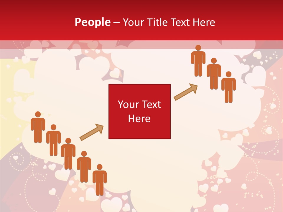 A Red And Yellow Background With A White Heart On It PowerPoint Template