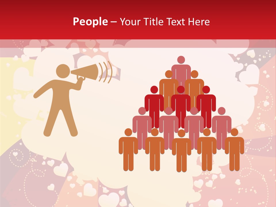 A Red And Yellow Background With A White Heart On It PowerPoint Template