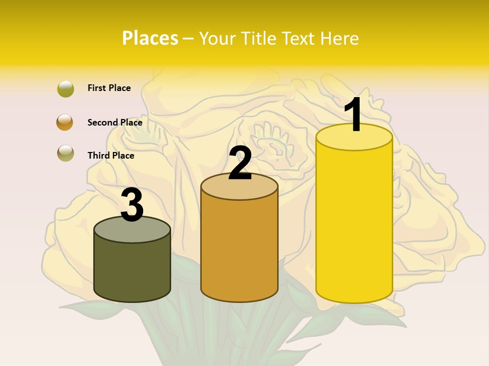 A Bouquet Of Yellow Roses On A Purple Background PowerPoint Template