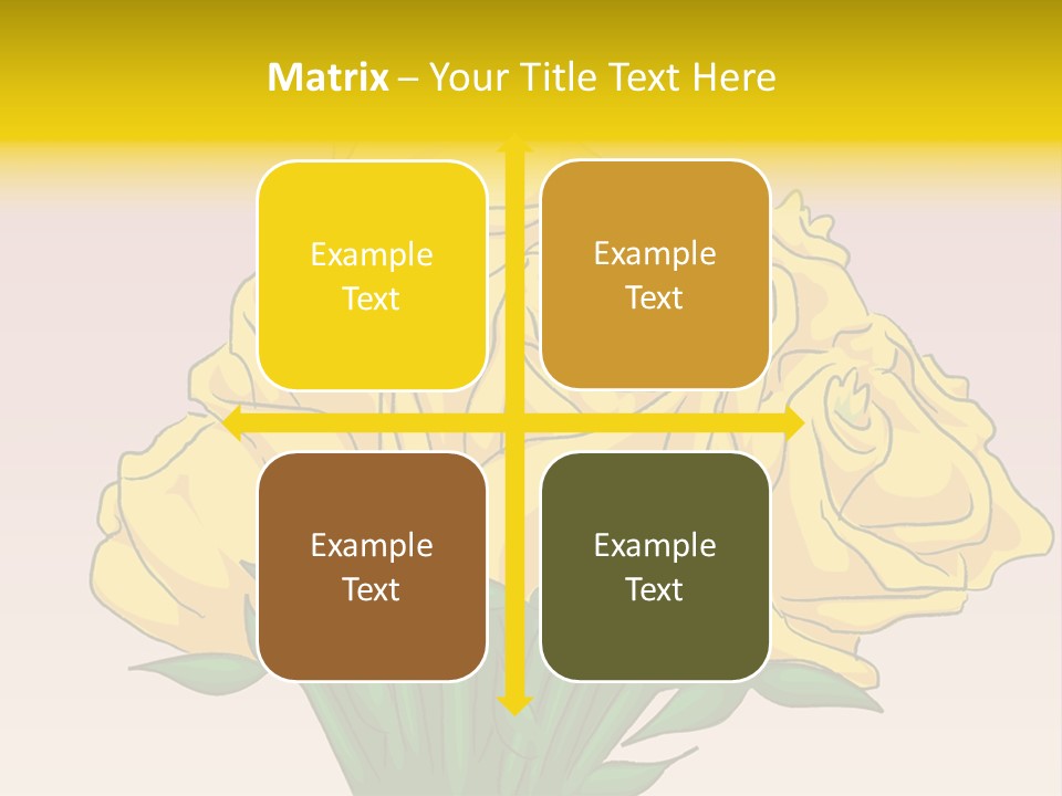 A Bouquet Of Yellow Roses On A Purple Background PowerPoint Template
