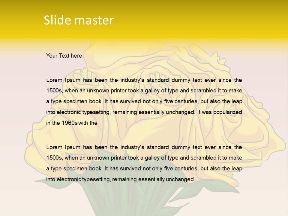 A Bouquet Of Yellow Roses On A Purple Background PowerPoint Template