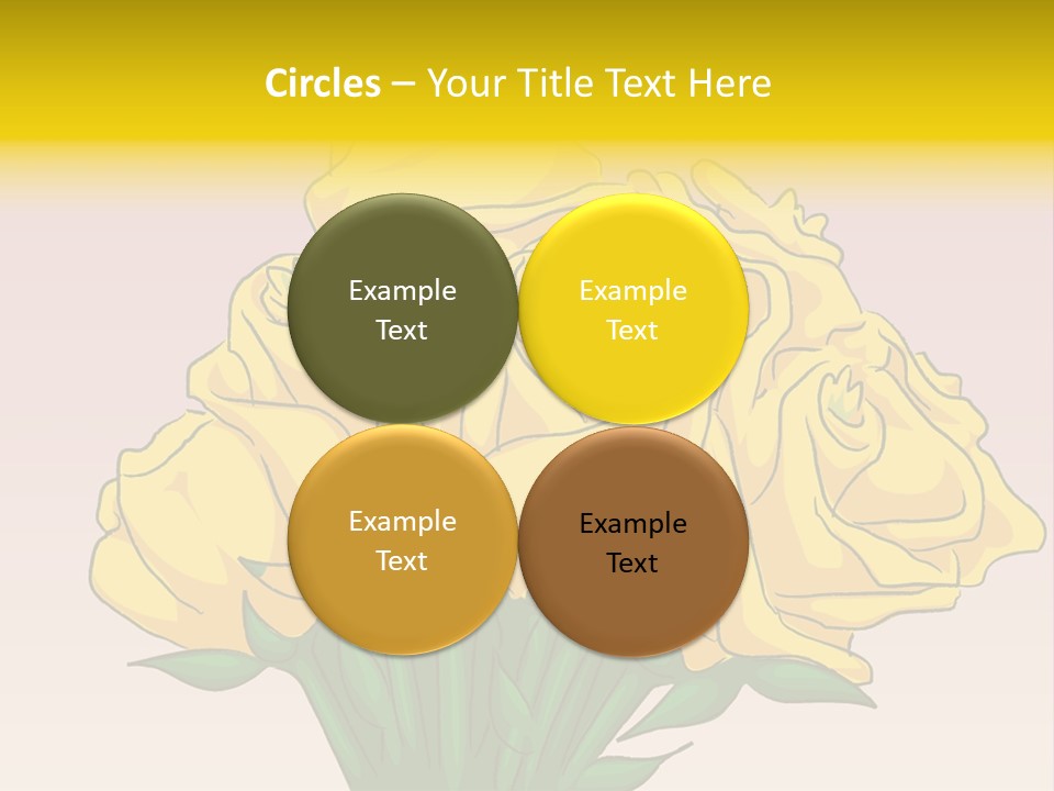 A Bouquet Of Yellow Roses On A Purple Background PowerPoint Template