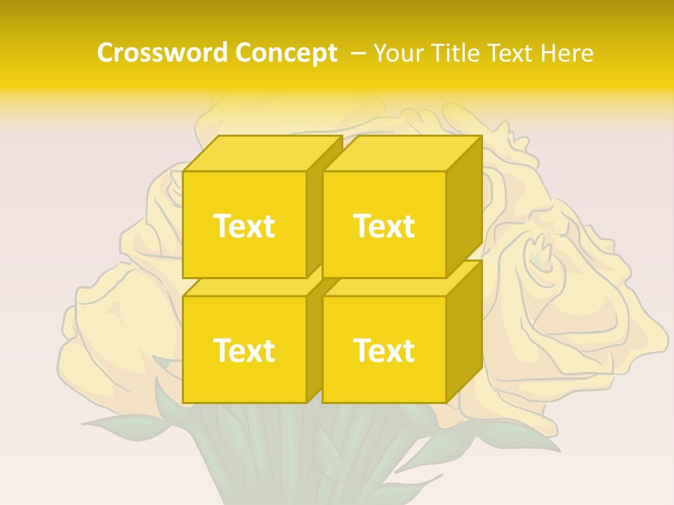 A Bouquet Of Yellow Roses On A Purple Background PowerPoint Template