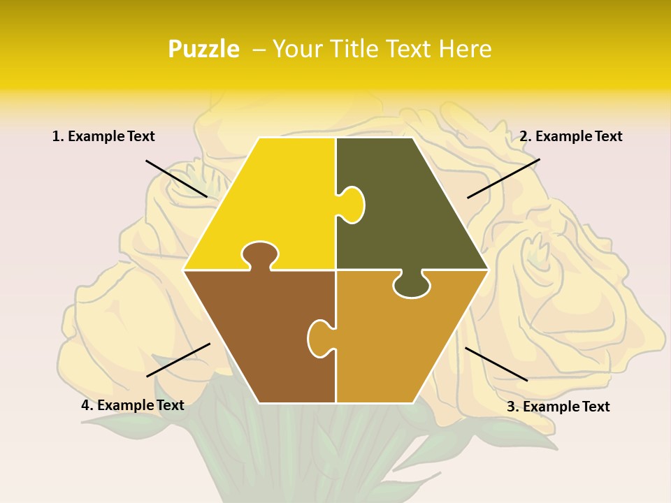 A Bouquet Of Yellow Roses On A Purple Background PowerPoint Template