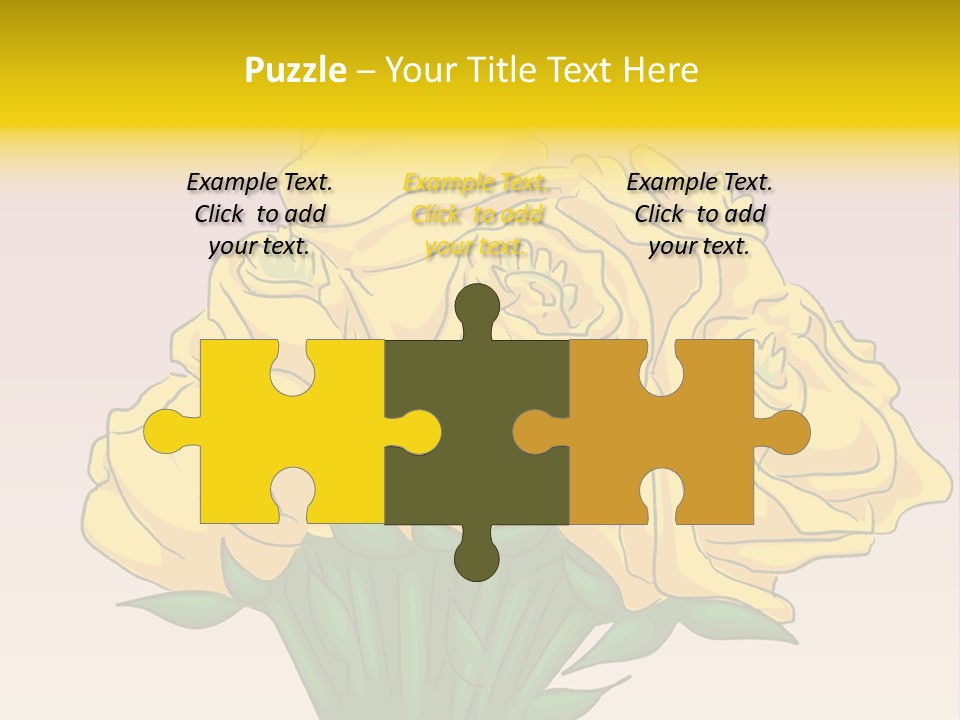 A Bouquet Of Yellow Roses On A Purple Background PowerPoint Template