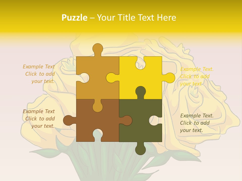 A Bouquet Of Yellow Roses On A Purple Background PowerPoint Template