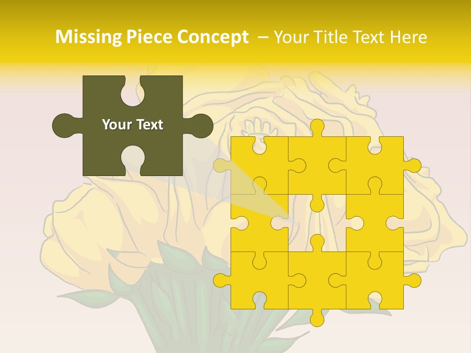 A Bouquet Of Yellow Roses On A Purple Background PowerPoint Template