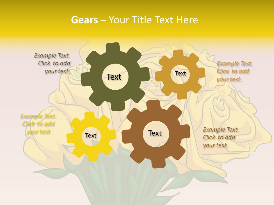 A Bouquet Of Yellow Roses On A Purple Background PowerPoint Template