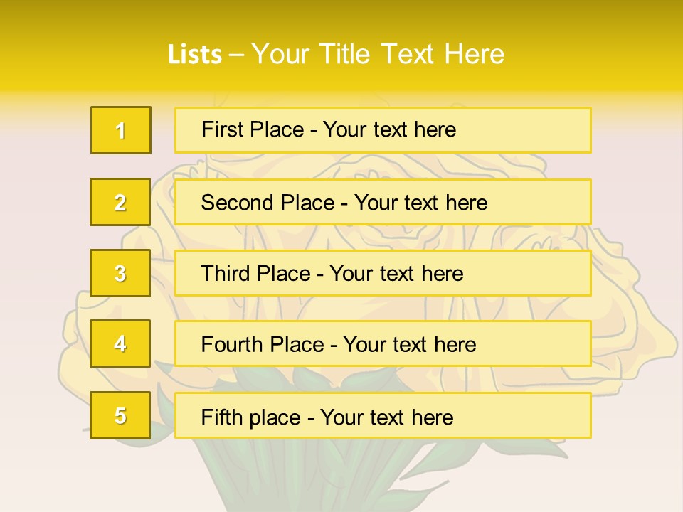 A Bouquet Of Yellow Roses On A Purple Background PowerPoint Template