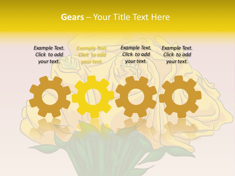 A Bouquet Of Yellow Roses On A Purple Background PowerPoint Template