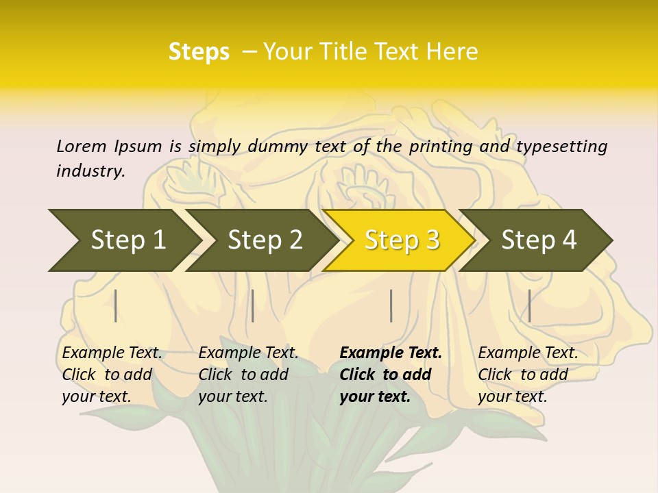 A Bouquet Of Yellow Roses On A Purple Background PowerPoint Template