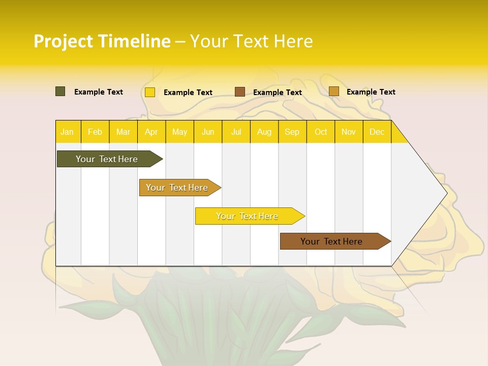 A Bouquet Of Yellow Roses On A Purple Background PowerPoint Template