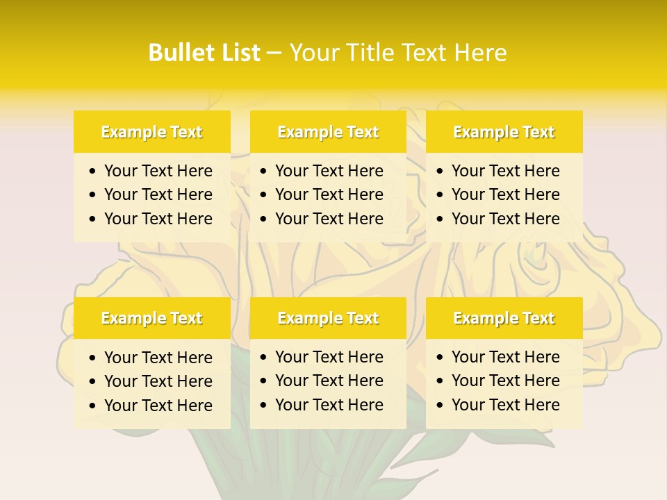A Bouquet Of Yellow Roses On A Purple Background PowerPoint Template