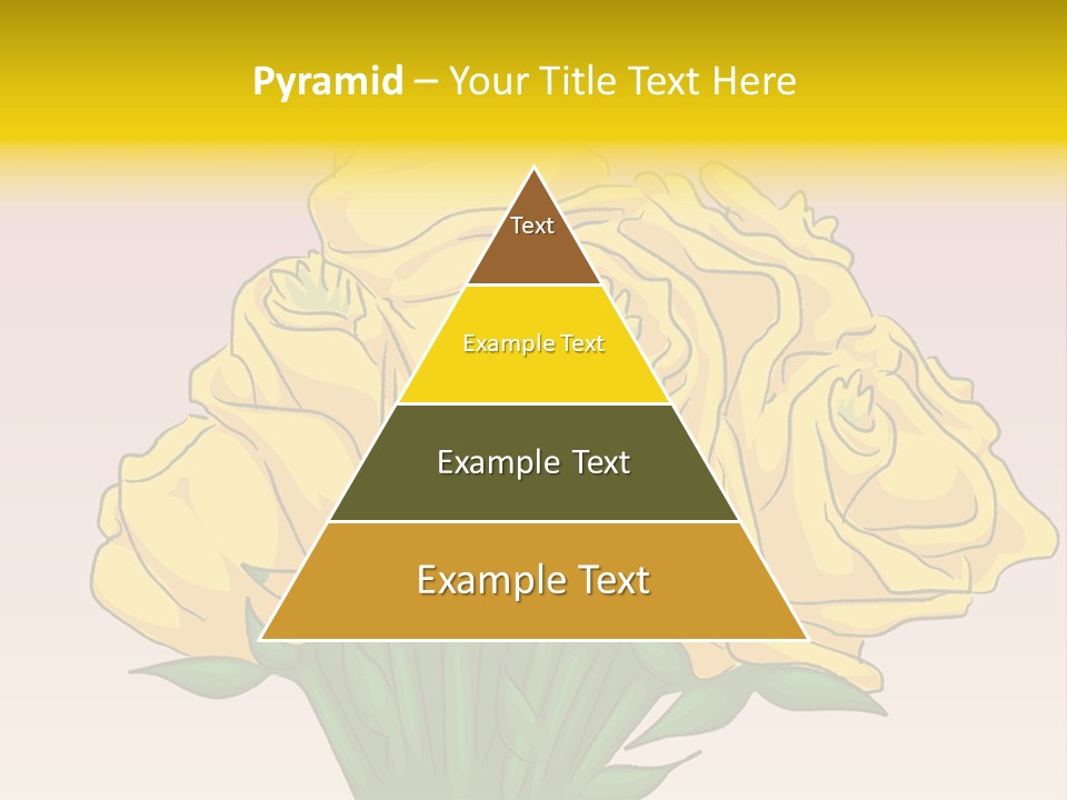 A Bouquet Of Yellow Roses On A Purple Background PowerPoint Template